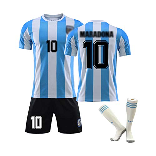 1986 Camiseta De Fútbol Retro # 10 Dǐěgǒ Ǎrmǎndǒ Mǎrǎdǒnǎ/Camiseta De Leyenda De La Copa del Mundo De Argentina, Camiseta Pantalones Cortos Calcetines Kits XXL