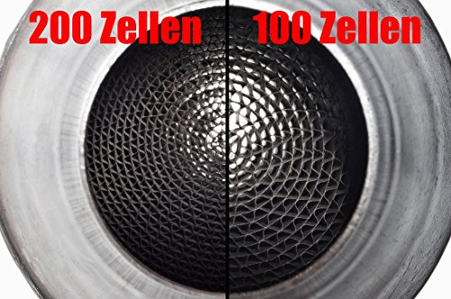 200 celdas metal Catalizador (ovalado 90 mm x 150 mm, 70 mm anschlüße)