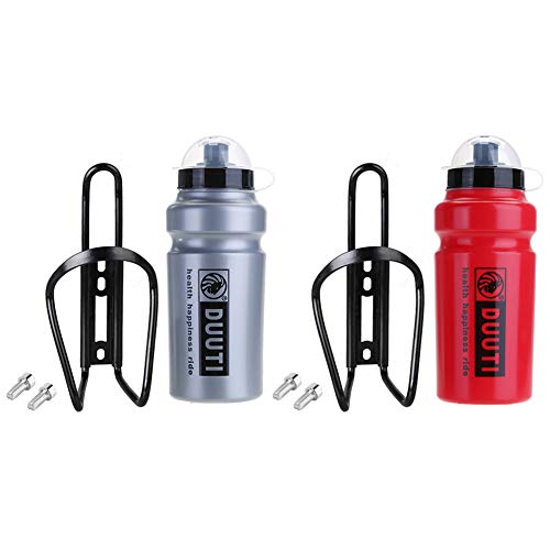 2PC Kit Botella de agua para bicicleta de carretera 2×500ml con Soporte y accesorios, Porta Botella Deportiva, Bidón de Ciclismo para Hidratación 2PC Kit Botella de agua para bicicleta de carretera 2×500ml con Soporte y accesorios, Porta Botella Deportiva, Bidón de Ciclismo para Hidratación