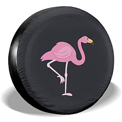 ADGoods Cubierta del neumático Waterproof Wheel Covers,Tire Protectors,Spare Tire Cover,Pink Flamingo Universal Tyre Cover Truck,SUV,Camper Travel,RV,Trailer,Jeep 14 Inch