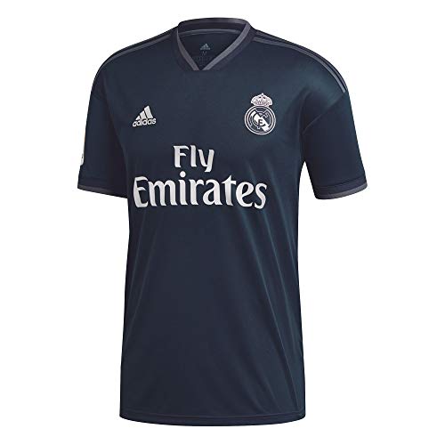 adidas 18/19 Real Madrid Away with Lfp Badge Camiseta, Hombre, ónitéc/onifue/Blanco, S