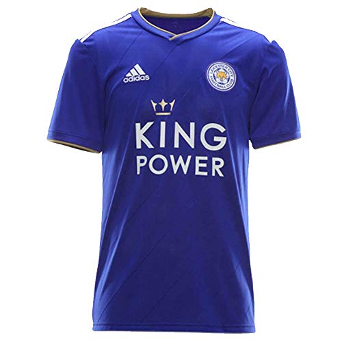 adidas Camiseta infantil Leicester City Home de la ciudad, color azul y blanco adidas Camiseta infantil Leicester City Home de la ciudad, color azul y blanco