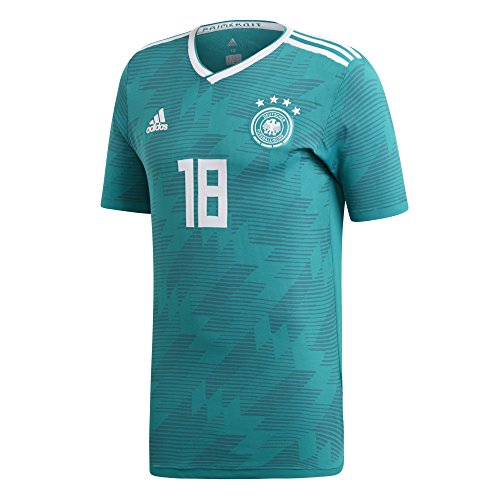 adidas DFB A JSY K 18 - Camiseta 2ª equipación Selección Alemana, Hombre, Verde(Eqtver/AGUREA/Blanco)