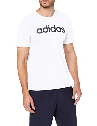 adidas Essentials Linear Logo tee Camiseta, Hombre, Blanco (White/Black), L