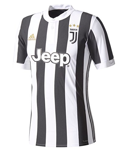 adidas JUVE H JSY Camiseta 1ª Equipación Juventus 2017-2018, Hombre, Blanco/Negro, L