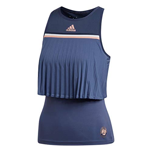 adidas Roland Garros Camiseta sin Mangas para Mujer, Azul Oscuro, Coral, Talla L adidas Roland Garros Camiseta sin Mangas para Mujer, Azul Oscuro, Coral, Talla L