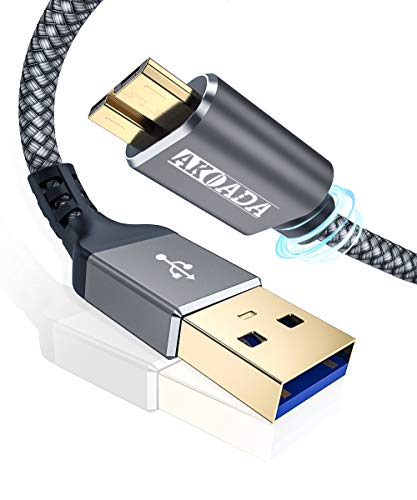 AkoaDa Cable Micro B USB 3.0 a micro USB, USB 3.0 Sync – Cable de datos de aluminio para Toshiba Canvio, disco duro externo, Samsung Galaxy S5, Note 3 y más (2 paquetes de 0,5 + 1 m) AkoaDa Cable Micro B USB 3.0 a micro USB, USB 3.0 Sync – Cable de datos de aluminio para Toshiba Canvio, disco duro externo, Samsung Galaxy S5, Note 3 y más (2 paquetes de 0,5 + 1 m)