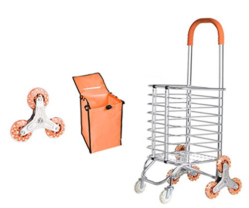 Aleación de aluminio plegable portable ligera 8 carrete de las compras intrépidas de la rueda - Rueda de cristal anaranjada silenciosa