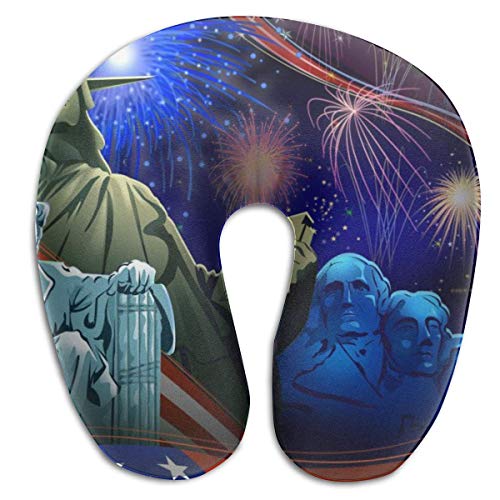 Almohada en Forma de U, Cuello, día de la Independencia de Estados Unidos, Viaje, Almohada Multifuncional, Coche, avión