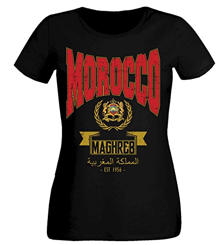 aprom Marokko SC 20 Vintage MAR Futbol - Camiseta para mujer Negro M