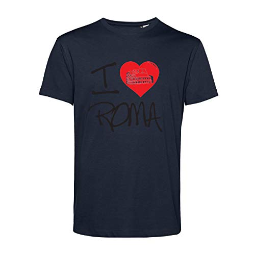 Art T-shirt, Camiseta I Love Roma Souvenir, Hombre azul navy XS