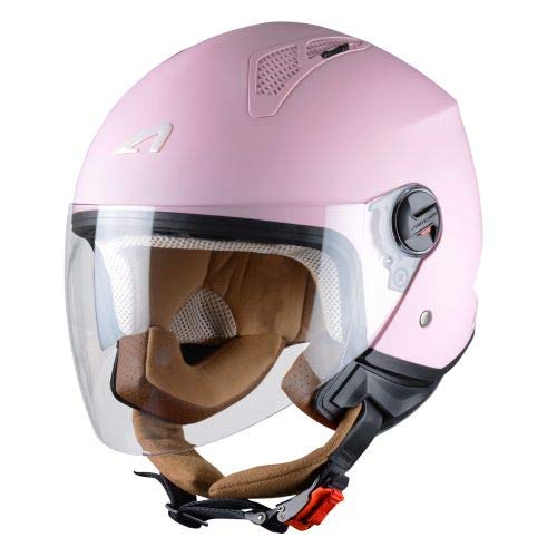 Astone Helmets - MINIJET monocolor - Casque jet - Casque jet urbain - Casque moto et scooter compact - Coque en polycarbonate - Flamingo XS