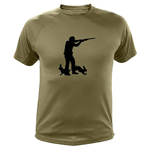 AtooDog Camiseta de Caza, Liebre, Regalos para Cazadores (162, Verde, XL)