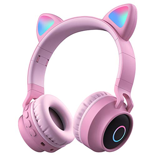 Auriculares Bluetooth con Orejas de Gato Uplayteck, Color Rosa Alta Fidelidad Estéreo Auriculares Inalámbricos Cascos Plegables con Micrófono, Auriculares Diadema Bluetooth para Niña iPhone Android PC Auriculares Bluetooth con Orejas de Gato Uplayteck, Color Rosa Alta Fidelidad Estéreo Auriculares Inalámbricos Cascos Plegables con Micrófono, Auriculares Diadema Bluetooth para Niña iPhone Android PC