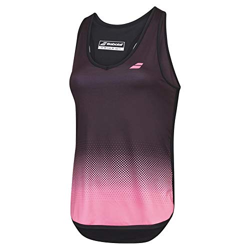 Babolat Compete Tank Top Women Camiseta De Tirantes, Mujer, Black/Geranium Pink, S