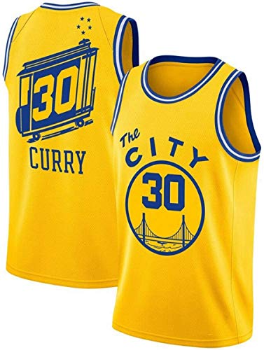 BMSGM Camisetas De La NBA para Hombre-NBA Golden State Warriors # 30 Stephen Curry Camiseta De Baloncesto Sin Mangas Camiseta Deportiva, Malla De Tela Transpirable,A,S(165~170CM/50~65KG)