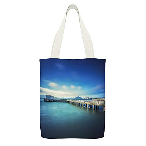 Bolsa de lona Laguna Harbor California Usa color blanco 17 reutilizable para la compra de comestibles bolsas de tela ecológicas súper fuertes bolsas de hombro regalos