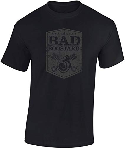 Camiseta: Bad Boostard - Regalo Motero-s - T-Shirt Biker Hombre-s y Mujer-es - Motocicleta - Coche Auto Tuning - Moto - Gamer - Motociclismo - Mecánico - USA - Carrera -Bastardo (L)