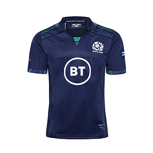 Camiseta Casual de Manga Corta para Hombre 2020 Scotland Home Rugby Jersey Camiseta de fútbol Jersey Polo Personalización Tela Bordada Camisas de Entrenamiento Unisex S-5XL-XXL(185.190CM)