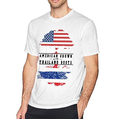 Camiseta de algodón para hombre, juveniles y adultos americanos cultivados con raíces de Tailandia para hombre