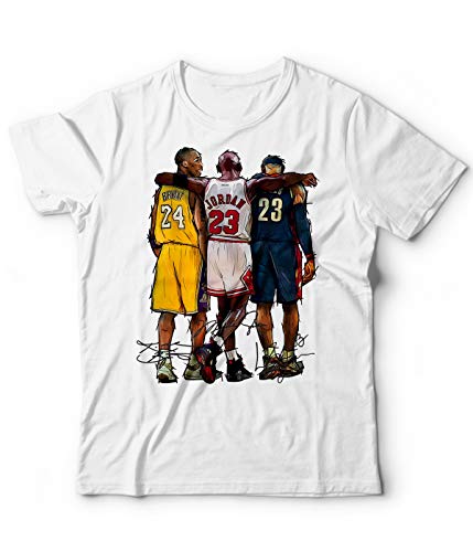 Camiseta de baloncesto genérica NBA Kobe Bryant Michael Jordan Lebron James Campeones baloncesto Leggenda 24 Bianco XL