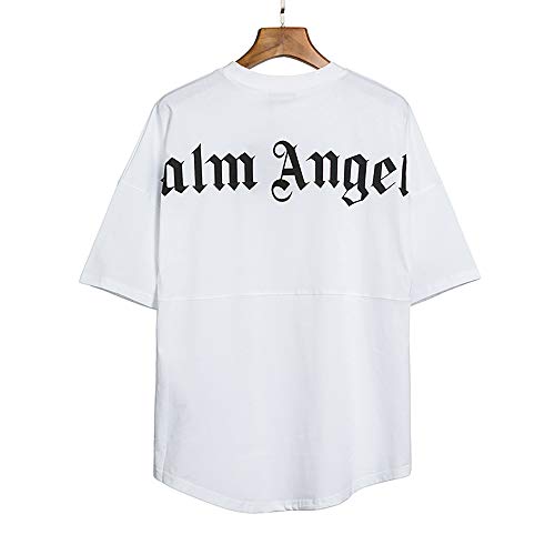 Camiseta de manga corta para hombre y mujer, diseño de Palm Angel con letras y cuello redondo de algodón, manga murciélago, C, S Camiseta de manga corta para hombre y mujer, diseño de Palm Angel con letras y cuello redondo de algodón, manga murciélago, C, S