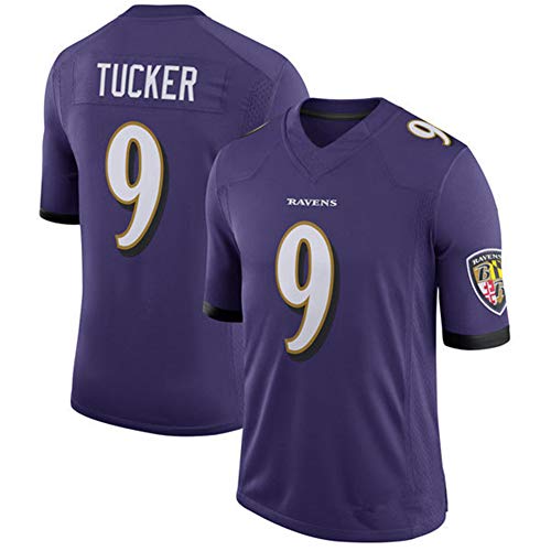 Camiseta de rugby para hombre Camiseta de fútbol # 9 Justin Tucker Baltimore Ravens Ropa deportiva Ventiladores Sudadera Malla Camiseta deportiva de doble cara Polo Camisas de entrenamiento unisex-pu