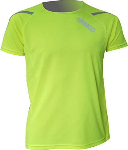 Camiseta EKEKO T Race DE Manga Corta para Hombre, Running, Atletismo, y Deportes en General. (XL, Amarillo FL)