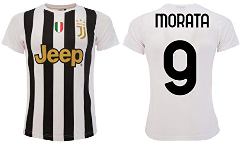 Camiseta Morata Blanca Oficial 2021 Alvaro 9 Temporada 2020-2021 Adulto Niño Niño Home, Bianconera, 10 años