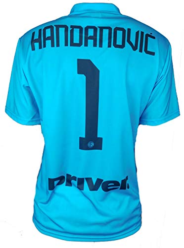 Camiseta oficial del Inter Handanovc 2019 – 20 para hombre, adulto o niño Samir 1 portero Capitán, Azzurrina, M
