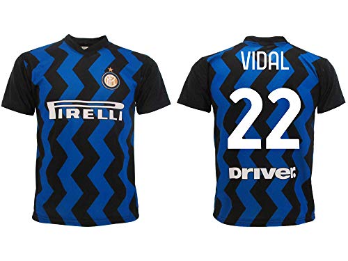 Camiseta Vidal Inter 2021 Home Oficial 2020-2021 Adulto Niño Arturo Negro Azul, Nerazzurro, X-Large