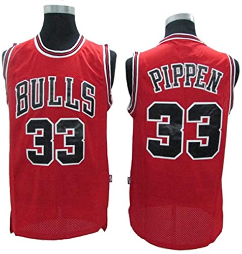 Camisetas De La NBA para Hombre-NBA Chicago Bulls # 33 NBA Scottie Pippen Camiseta De Baloncesto Sin Mangas Camiseta Deportiva, Malla De Tela Transpirable,A,S(165~170CM/50~65KG)