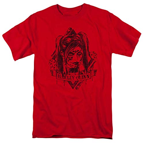 Camisetas de Manga Corta para Hombres y Mujeres Patrón Interesante Harley Quinn Face DC Comics Camiseta Pegatinas L