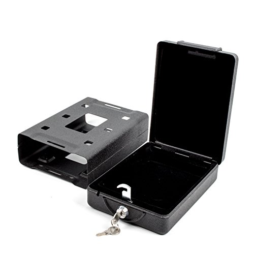 Carbest alta visibilidad Mobilsafe con llave de seguridad B 15 X T 21 x H 5,5 cm, dinero kasette, caja fuerte negro para caravana y autocaravana