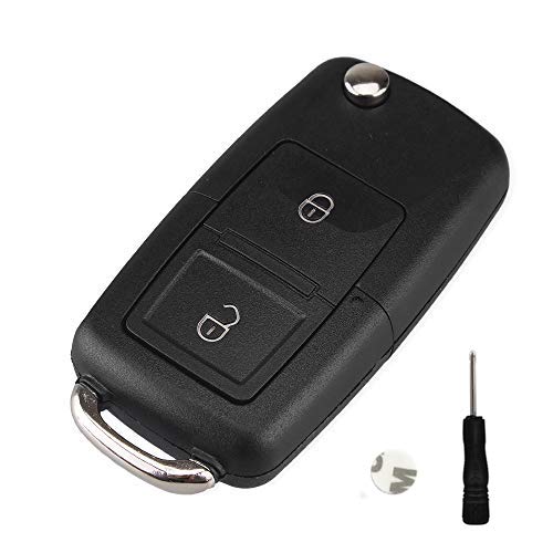 Carcasa de llave de coche plegable con mando a distancia de 2 botones para VW Volkswagen MK4 Bora Golf 4 5 6 Passat Polo Bora Touran