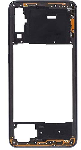 Carcasa de repuesto para marco central con marco lateral + botones de volumen, compatible con Samsung Galaxy A70 SM-A750F A705F A705 negro