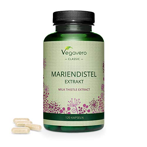 Cardo Mariano Vegavero® | 120 o 365 Cápsulas | La Dosis Más Alta: 840 mg | 80% de Silimarina | Sin Aditivos Artificiales | Detox + Hígado y Vesícula* | Testado en Laboratorio | Milk Thistle