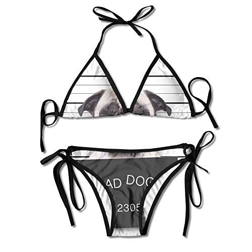 Cartel En La Estación De Policía En Bikini Traje De Baño De Verano para Mujer Triángulo Top Bikinis Traje De Baño Conjunto De 2 Piezas Sexy