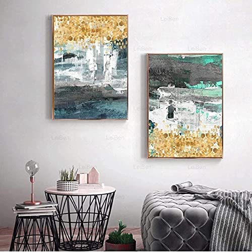 Cartel moderno de moda abstracta con monedas de oro cartel nórdico cuadro de impresión de arte de pared para Cuadros decoración del hogar de la sala de estar2x20x30cm sin marco