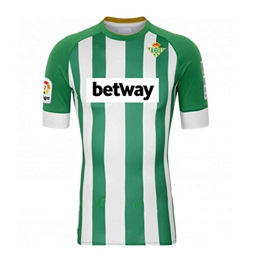 Casa de fútbol 2020-2021 Betis Soccer Traje Camiseta, Green and White Home Court Logo Manga Corta Jersey M