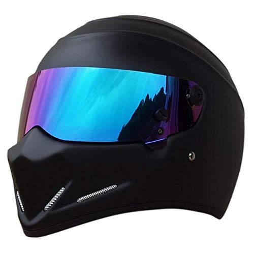 Casco de moto Alien Integral con visera, OffRoad Racing, Motocross, para Honda/Yamaha/Suzuki/Kawasaki, casco Bandit. dljyy (color: negro mate (dorado) Casco de moto Alien Integral con visera, OffRoad Racing, Motocross, para Honda/Yamaha/Suzuki/Kawasaki, casco Bandit. dljyy (color: negro mate (dorado)