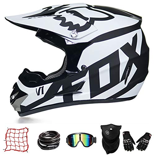 Casco De Moto De Cross-Country ZYLH, Casco De Cross con Gafas, Casco para Jóvenes, Casco De Cross para Niños, Casco De Descenso para Niños, Protección Facial Combinada (XL(59-60cm))