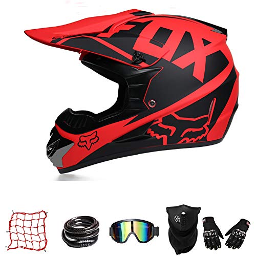 Casco De Moto De Cross-Country ZYLH, Casco De Cross con Gafas, Casco para Jóvenes, Casco De Cross para Niños, Casco De Descenso para Niños, Protección Facial Combinada (XL(59-60cm))