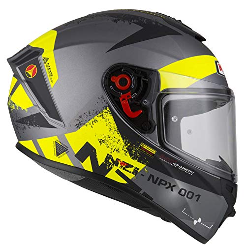 Casco Integral NZI Trendy Canadian de Moto Antracita Amarillo Mate (M)