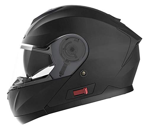 Casco Moto Modular ECE Homologado - YEMA YM-926 Casco de Moto Integral para Mujer Hombre Adultos con Doble Visera-Negro Mate-L Casco Moto Modular ECE Homologado - YEMA YM-926 Casco de Moto Integral para Mujer Hombre Adultos con Doble Visera-Negro Mate-L