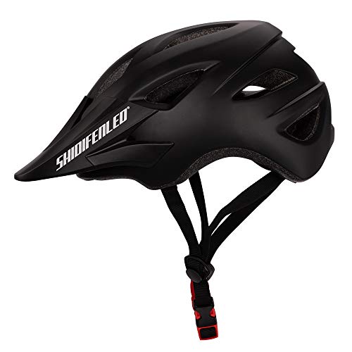 Casco para bicicleta Peso ligero Proceso de una pieza Sombrero para el sol Diseño de desvío Seguridad Protección Adecuado para Bicicleta de carretera Ciclismo de montaña BTT Hombres y mujeres,Black