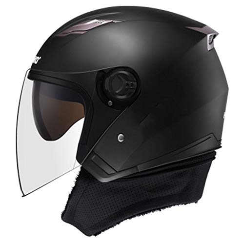 Cascos De Moto, Cascos Cuatro Estaciones, Sombreros para La Cabeza, Cascos Semi-Completos Ligeros De Invierno, Cálidos con Pechera Y Lentes Dobles Cascos De Moto, Cascos Cuatro Estaciones, Sombreros para La Cabeza, Cascos Semi-Completos Ligeros De Invierno, Cálidos con Pechera Y Lentes Dobles