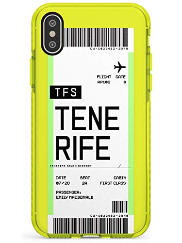 Case Warehouse embarque Personalizada Bono de Entrada: Tenerife Neon Funda para iPhone XR TPU Protector Ligero Phone Protectora con Personalizado Viajero Pasión De