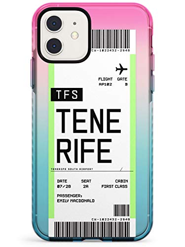 Case Warehouse embarque Personalizada Bono de Entrada: Tenerife Pink Impact Funda para iPhone 11 TPU Protector Ligero Phone Protectora con Personalizado Viajero