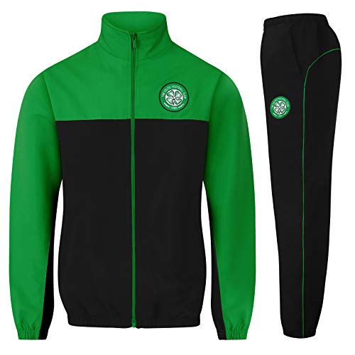Celtic FC - Chándal Oficial para Hombre - Chaqueta y pantalón Largo - Negro - Mediana